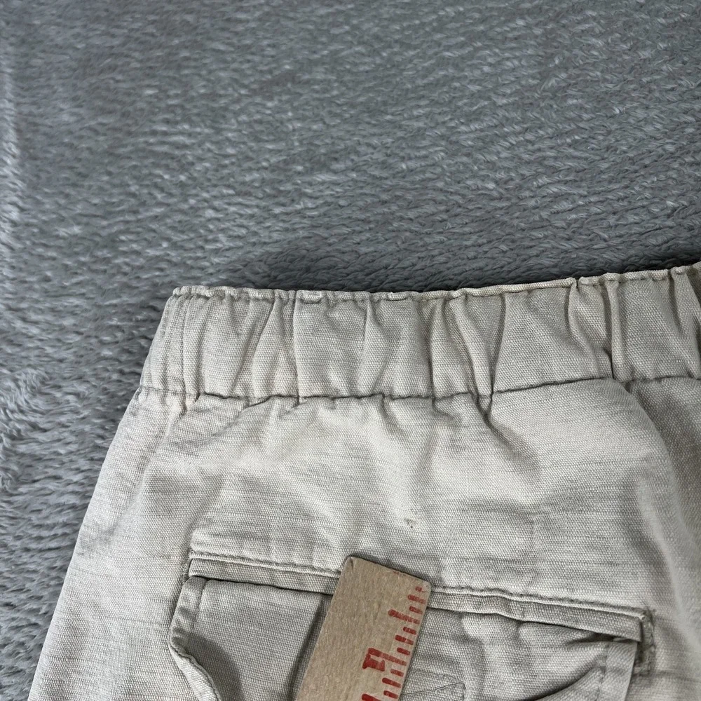 Eddie Bauer Shorts Mens XL Beige Elastic Waist Webbing Belt‎ Hiking Utility